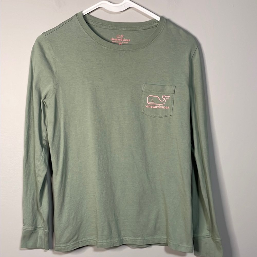 Vineyard Vines Green and Pink Long Sleeve T-shirt Size XS